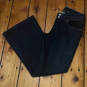 Banana Republic Dark Denim Low-Rise Wide Leg Jeans 4